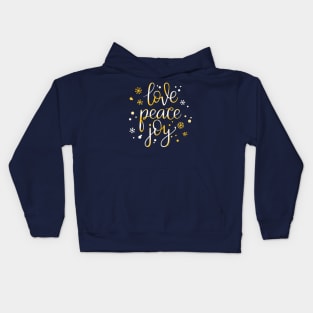 Pretty Holiday Love Peace and Joy Christmas Kids Hoodie